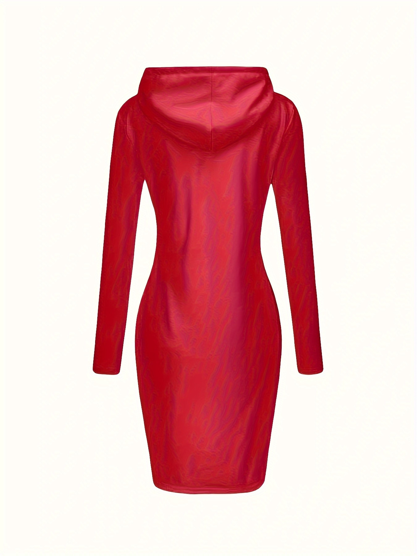 womens drawstring long sleeve pocket active dress solid color hooded casual sports dress womens activewear details 7